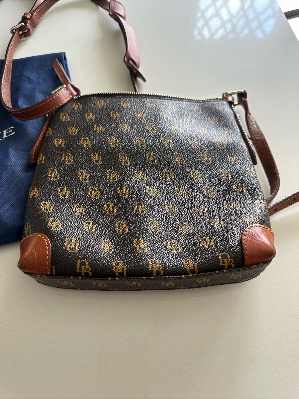 Dooney & Bourke Brown and Tan Monogram Crossbody - Picture 2 of 8